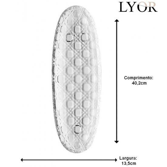 Travessa 40,2cm x 13,5cm x 3,3cm Vichy Cristal Ecológico